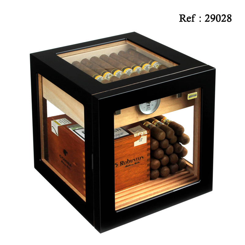 Cave à cigares Cube Noir mat Deluxe Adorini  - 100 cigares - Jagsmoke