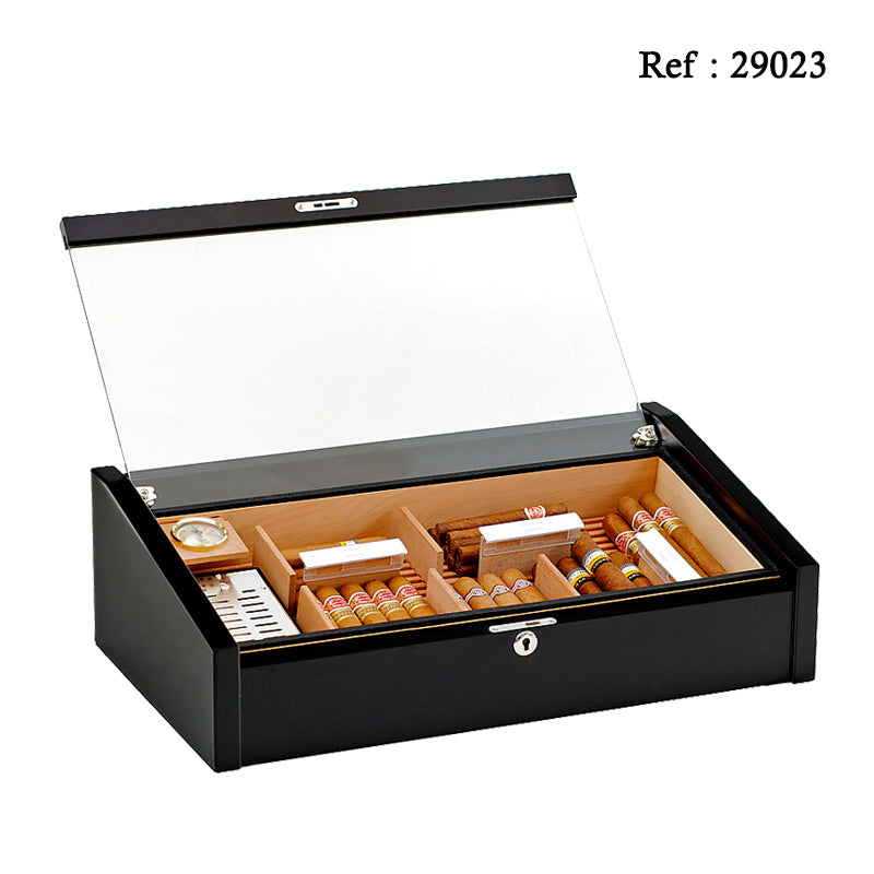 Cave à cigares Vega Noir Deluxe Adorini - 100 cigares - Jagsmoke