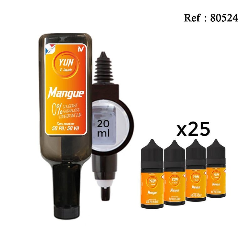 Pack E-liquide Mangue 500mL YUN + Boosters offerts - Jagsmoke